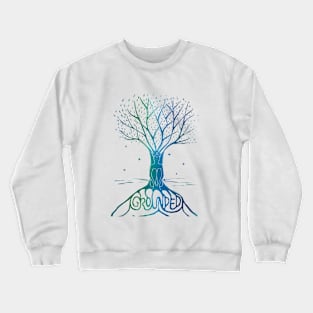 Mindfulness and Meditation Connected to Nature Linocut Print Crewneck Sweatshirt